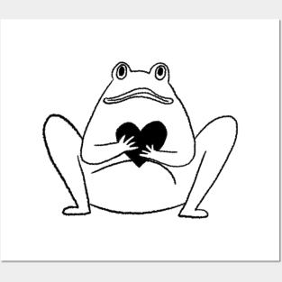 Frog with heart Posters and Art